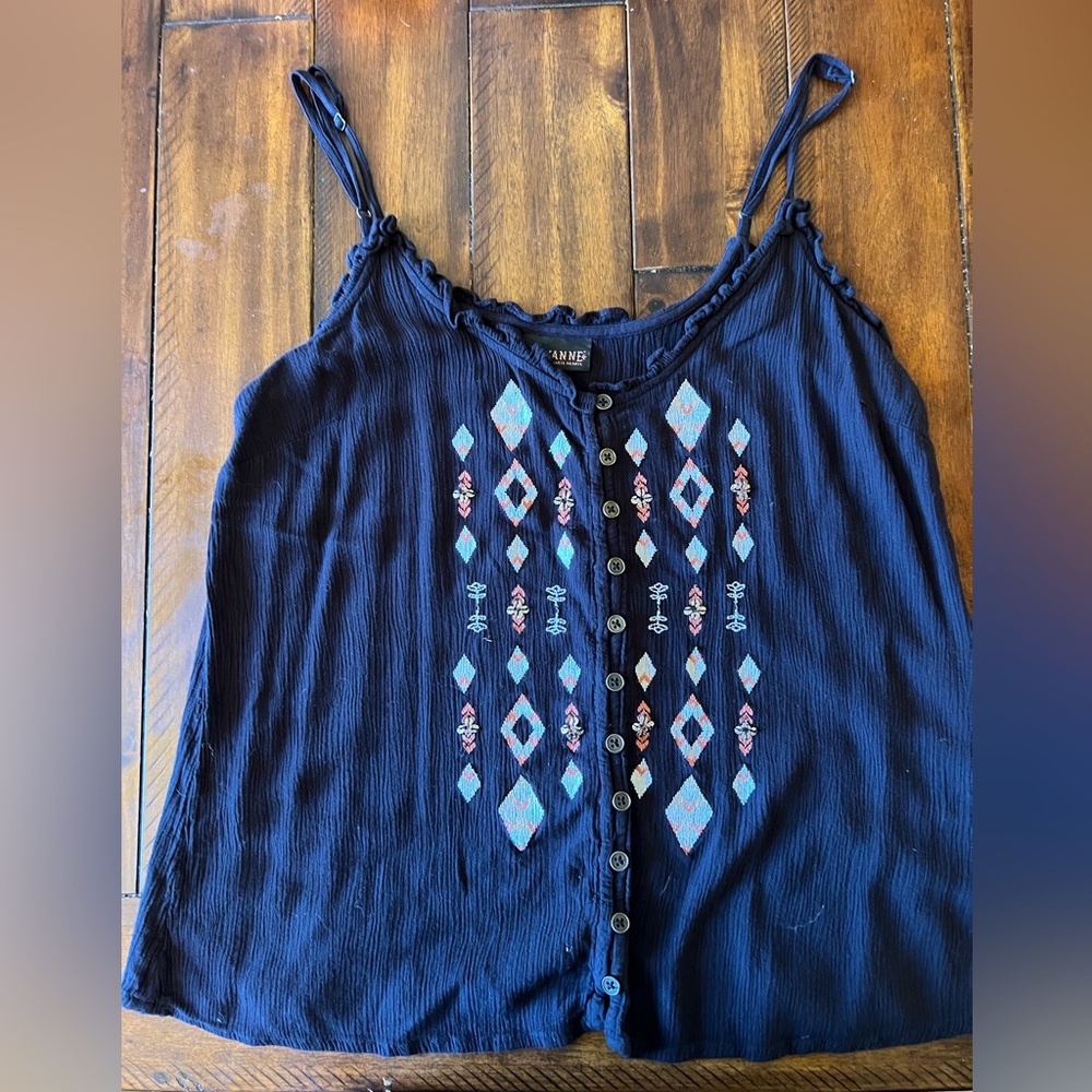 Shyanne black tanktop with western design L